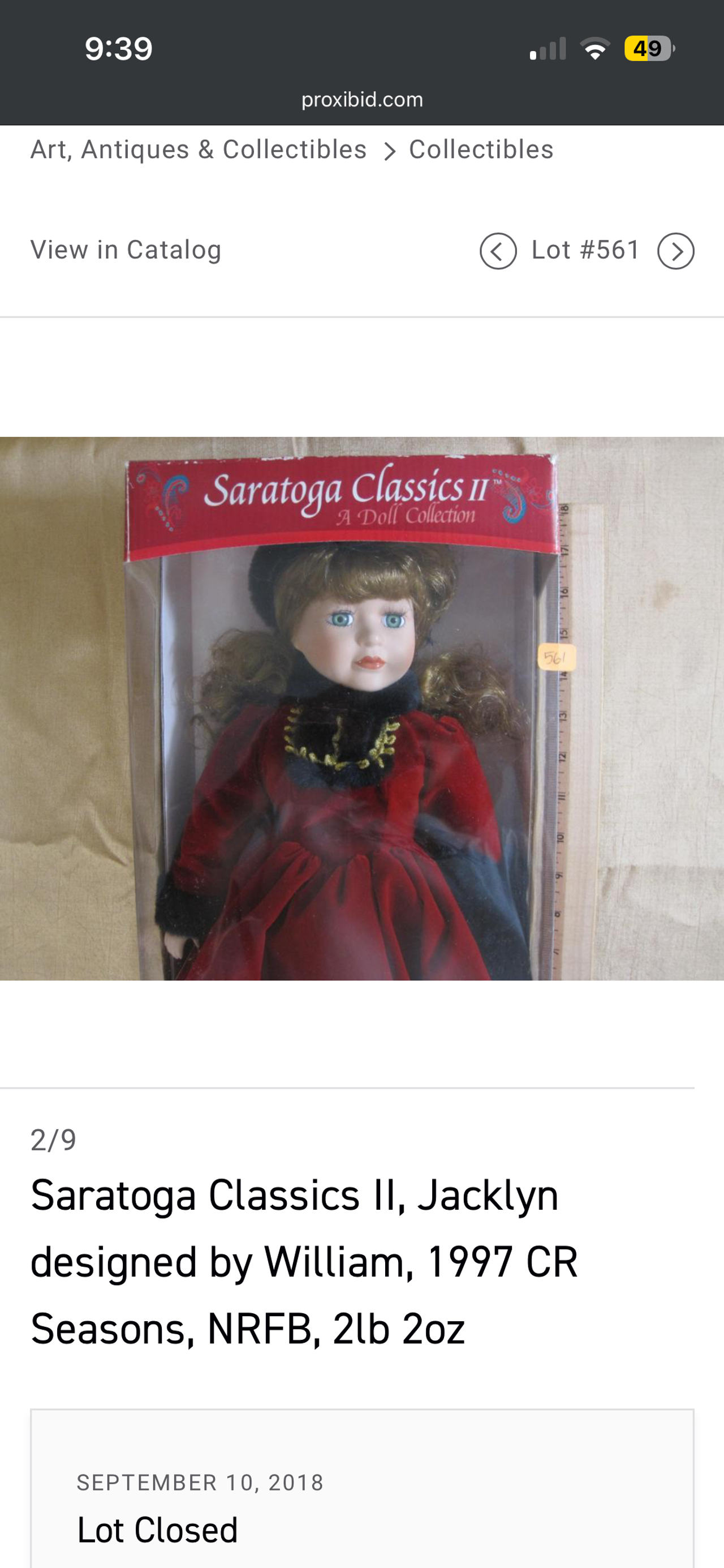 Saratoga Classics II Jacklyn Doll