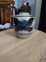 Vintage Hand-Painted Floral Stoneware Ginger Jar Vase - Image 2
