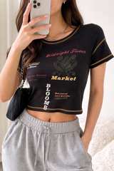Urban Outfitters Midnight Flower Market Graphic Baby Tee - Image 3