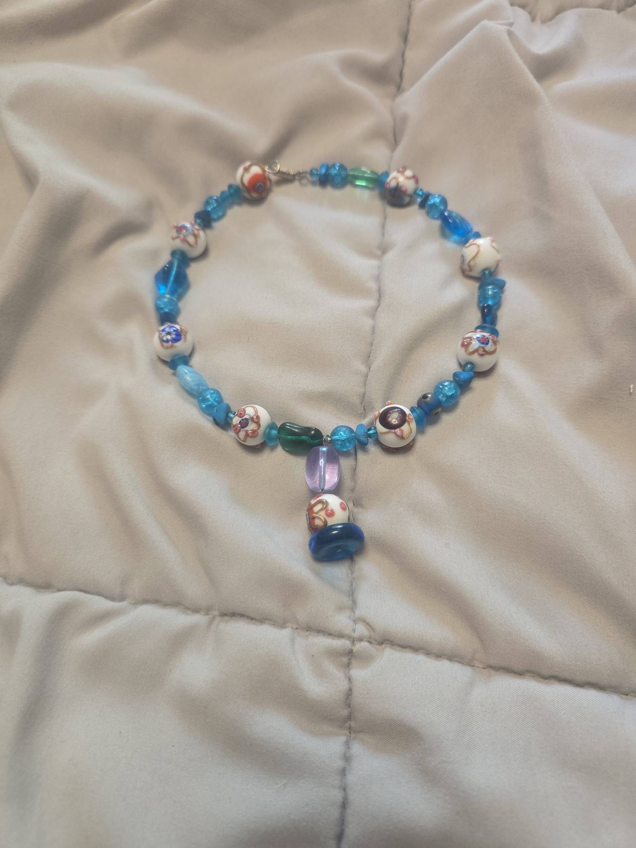 Handmade Glass Millefiori Bead Necklace