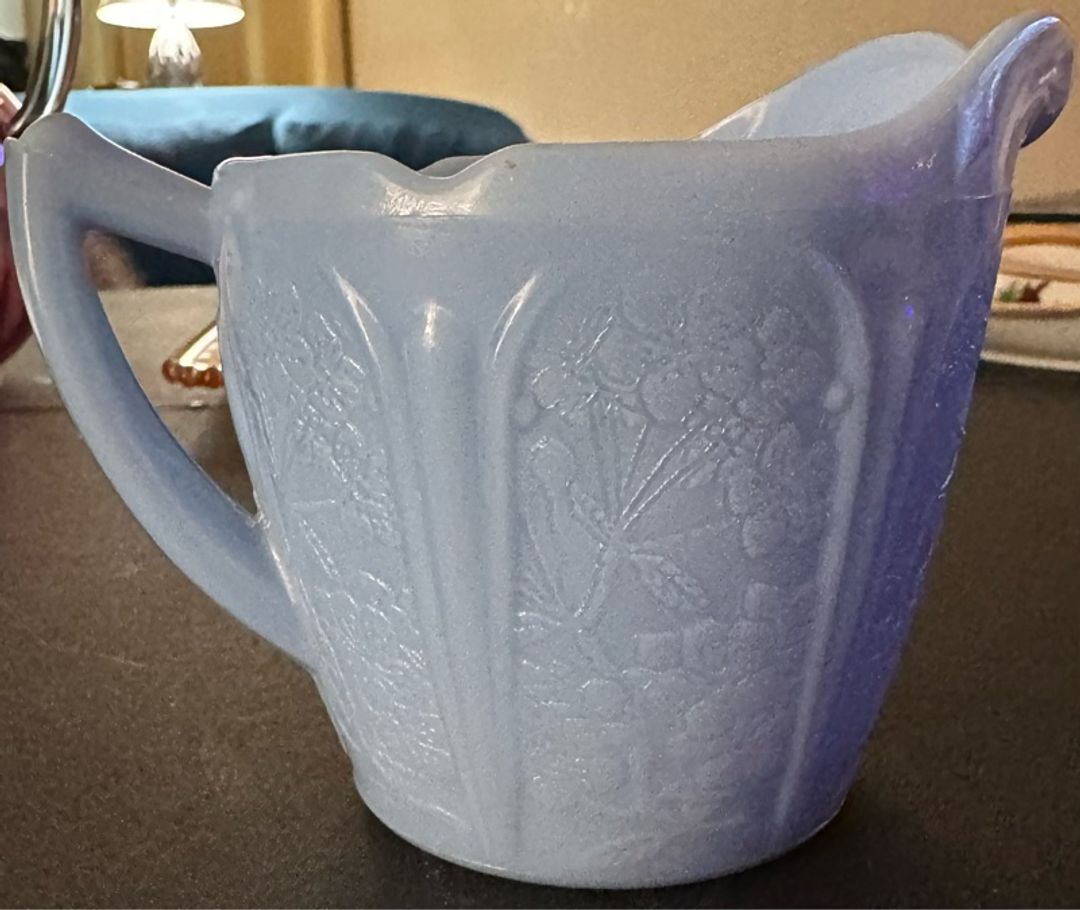 Jeanette Delphite Blue Depression Glass Child's Tea Set Creamer