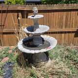 3-Tier Scalloped Concrete Garden Fountain - Image 2