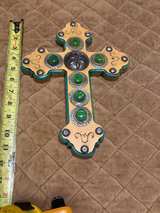 Olive Wood Cross with Mother of Pearl - Image 3
