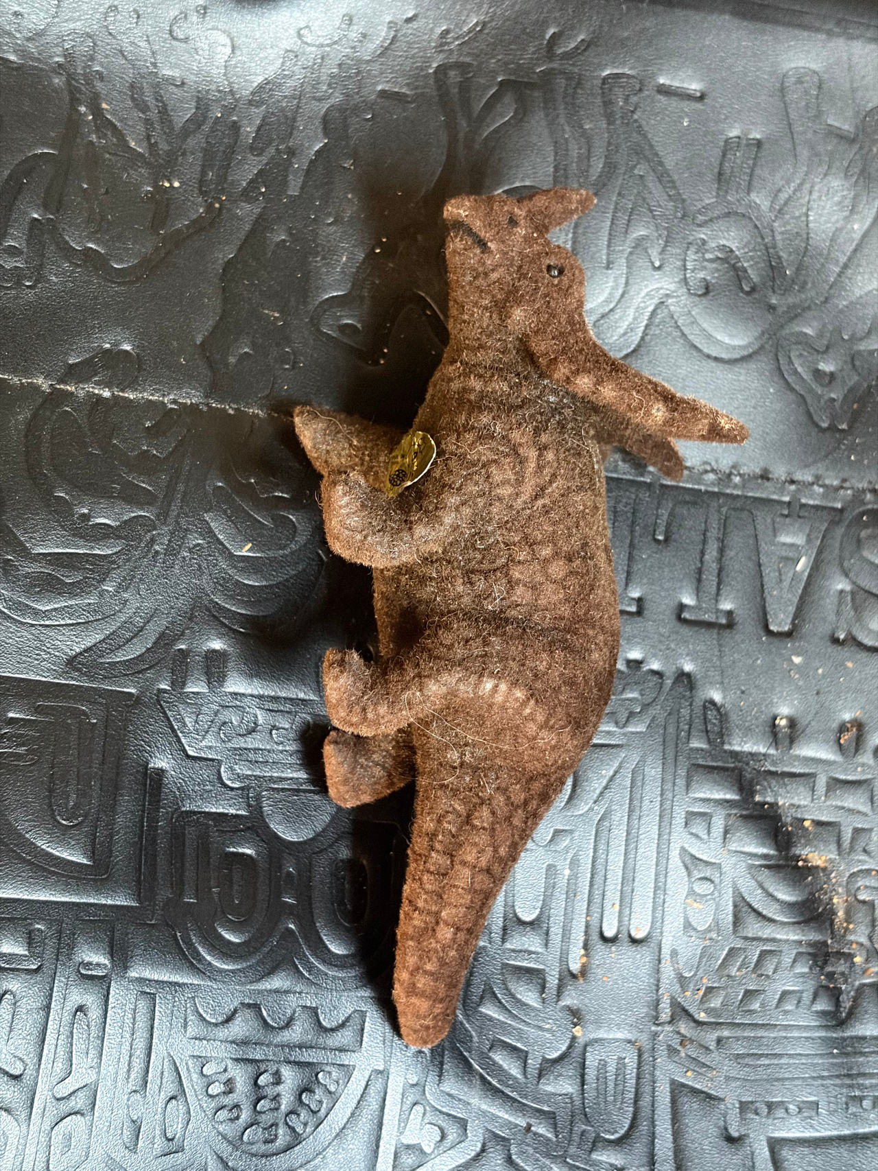 Vintage Style Felt Triceratops Plush Toy