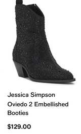 Jessica Simpson Oviedo 2 Black Rhinestone Western Ankle Boots - Image 2