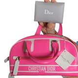 Christian Dior Small Hot Pink Dior Vibe Zip Bowling Bag - Image 4