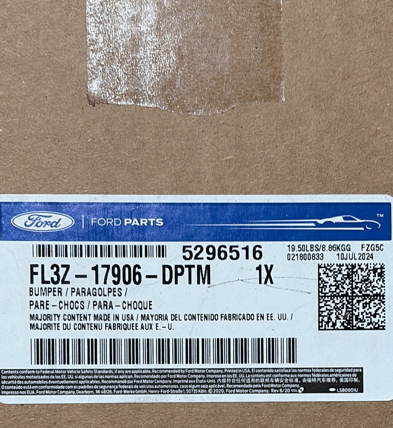 Genuine Ford F-150 Rear Bumper Face Bar (Paint to Match)