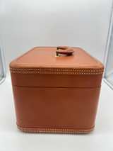 Vintage Travelaire Train Case Vanity Case Brown Hard Luggage Mirror No Key Read - Image 7