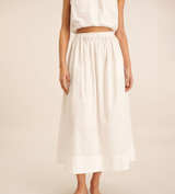 AERE White Cotton Maxi Skirt. Size 8  - Image 1
