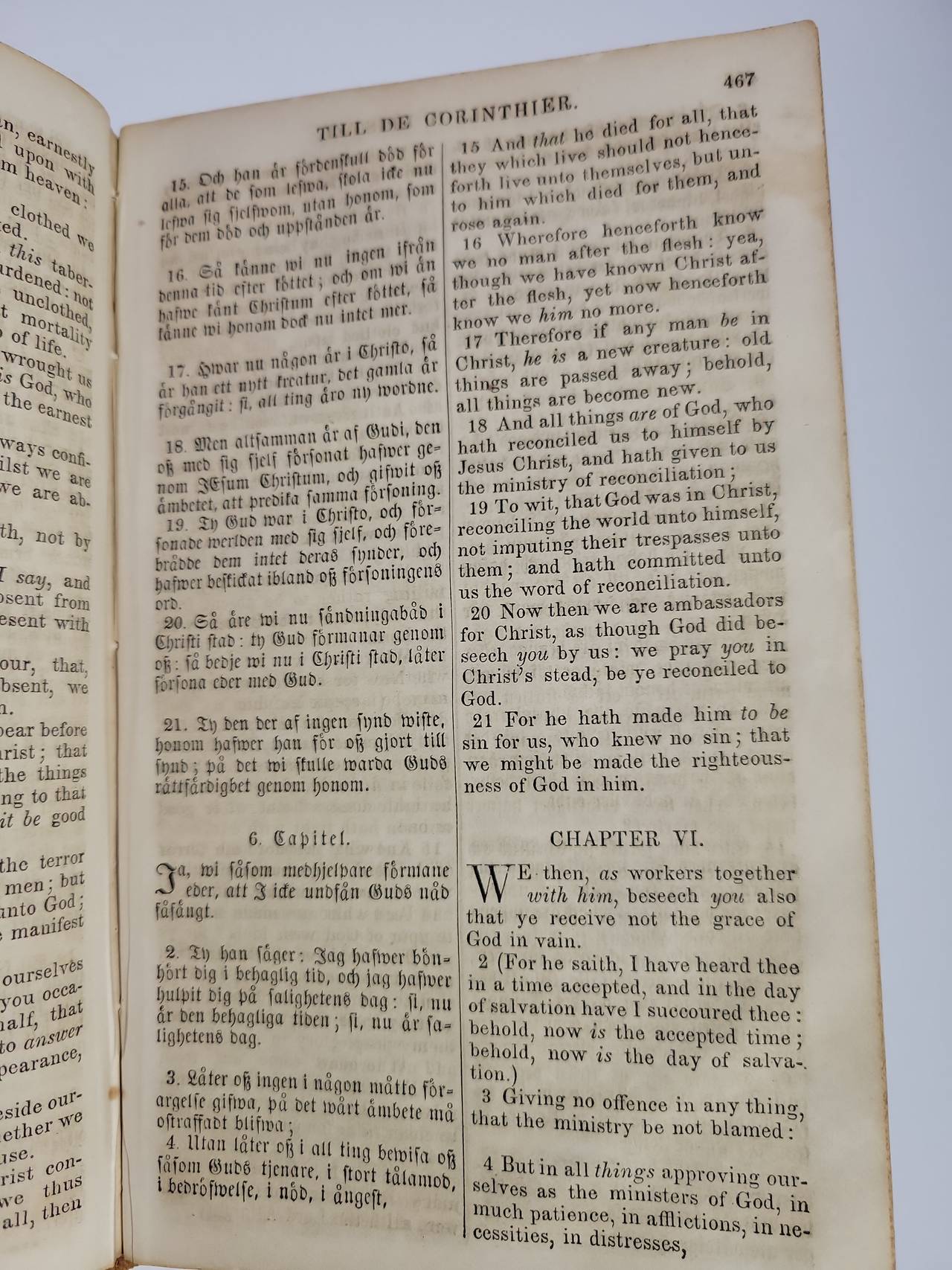 RARE Swedish and English New Testament (1868) Beautiful Condition
