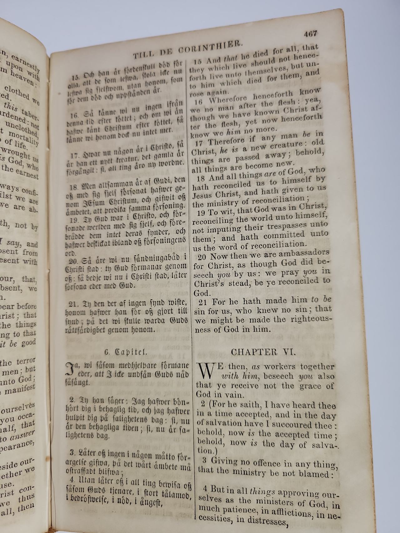 RARE Swedish and English New Testament (1868) Beautiful Condition