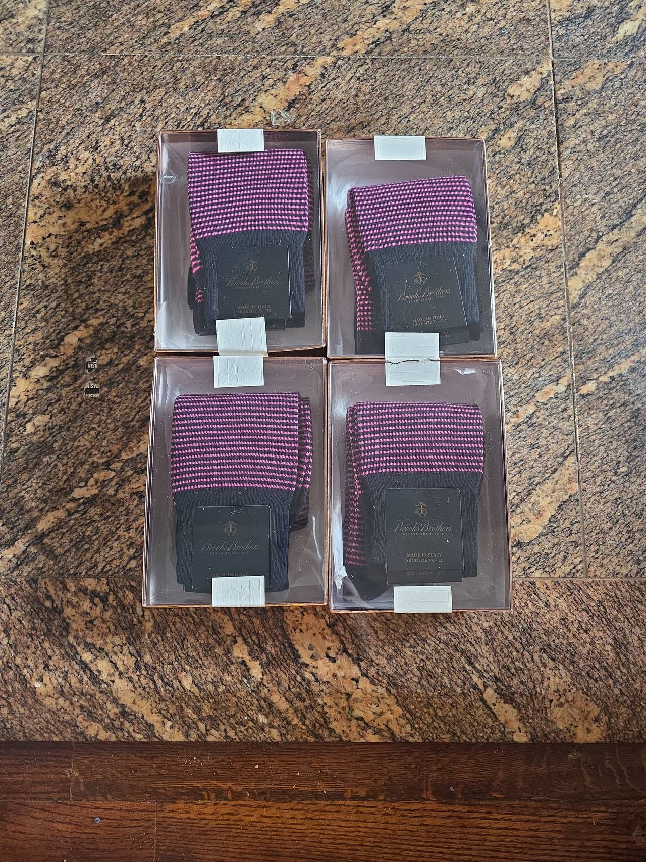 Brooks Brothers cotton Wool Striped Dress Socks (8 Pairs)