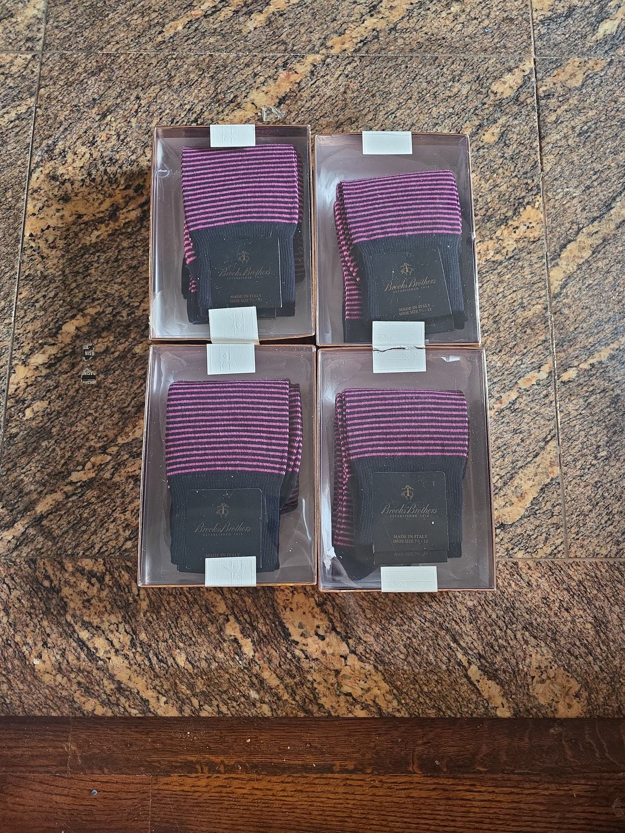 Brooks Brothers cotton Wool Striped Dress Socks (8 Pairs)