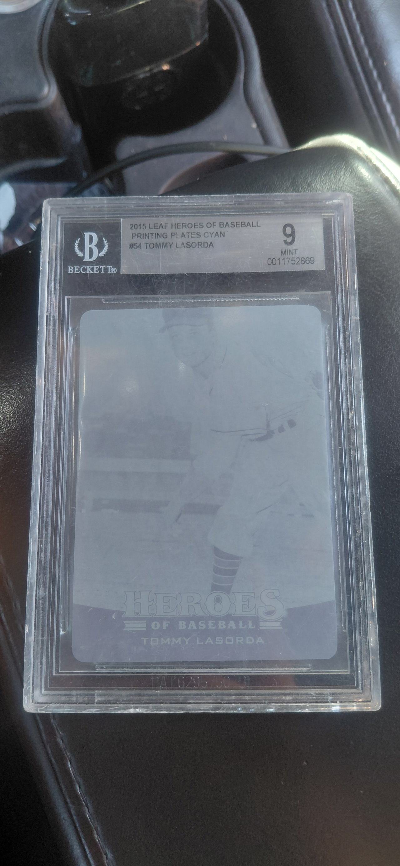 2015 Leaf Heroes of Baseball Tommy Lasorda Printing Plate Cyan #54 BGS 9
