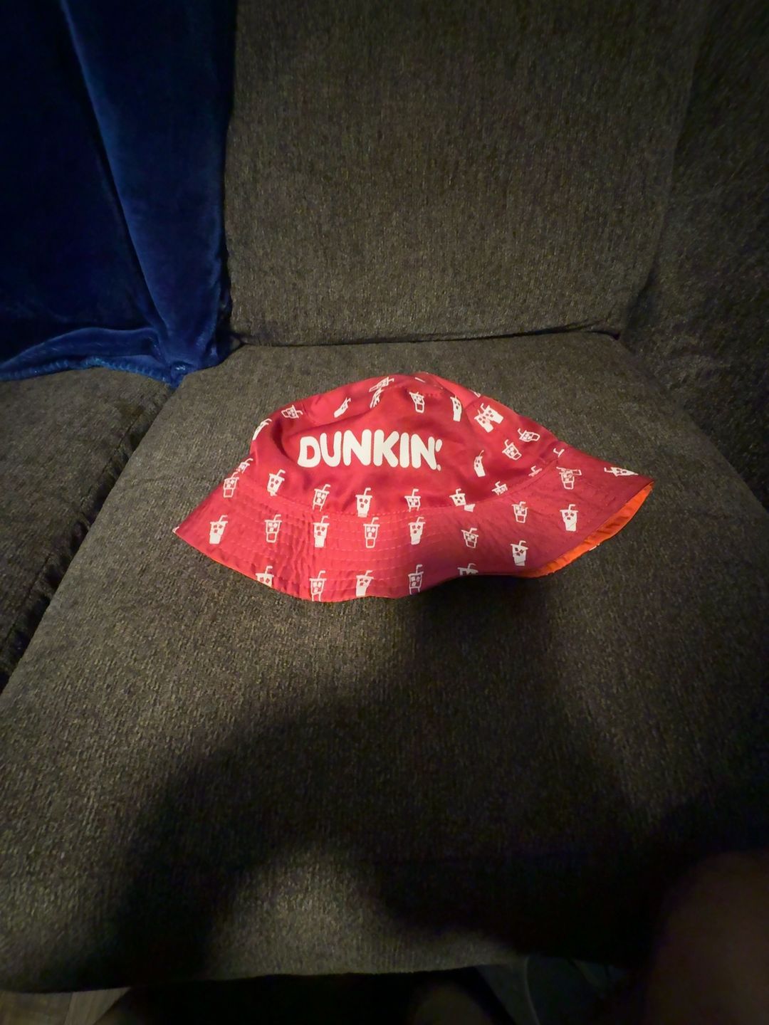 Dunkin' Donuts Reversible Bucket Hat Orange Pink