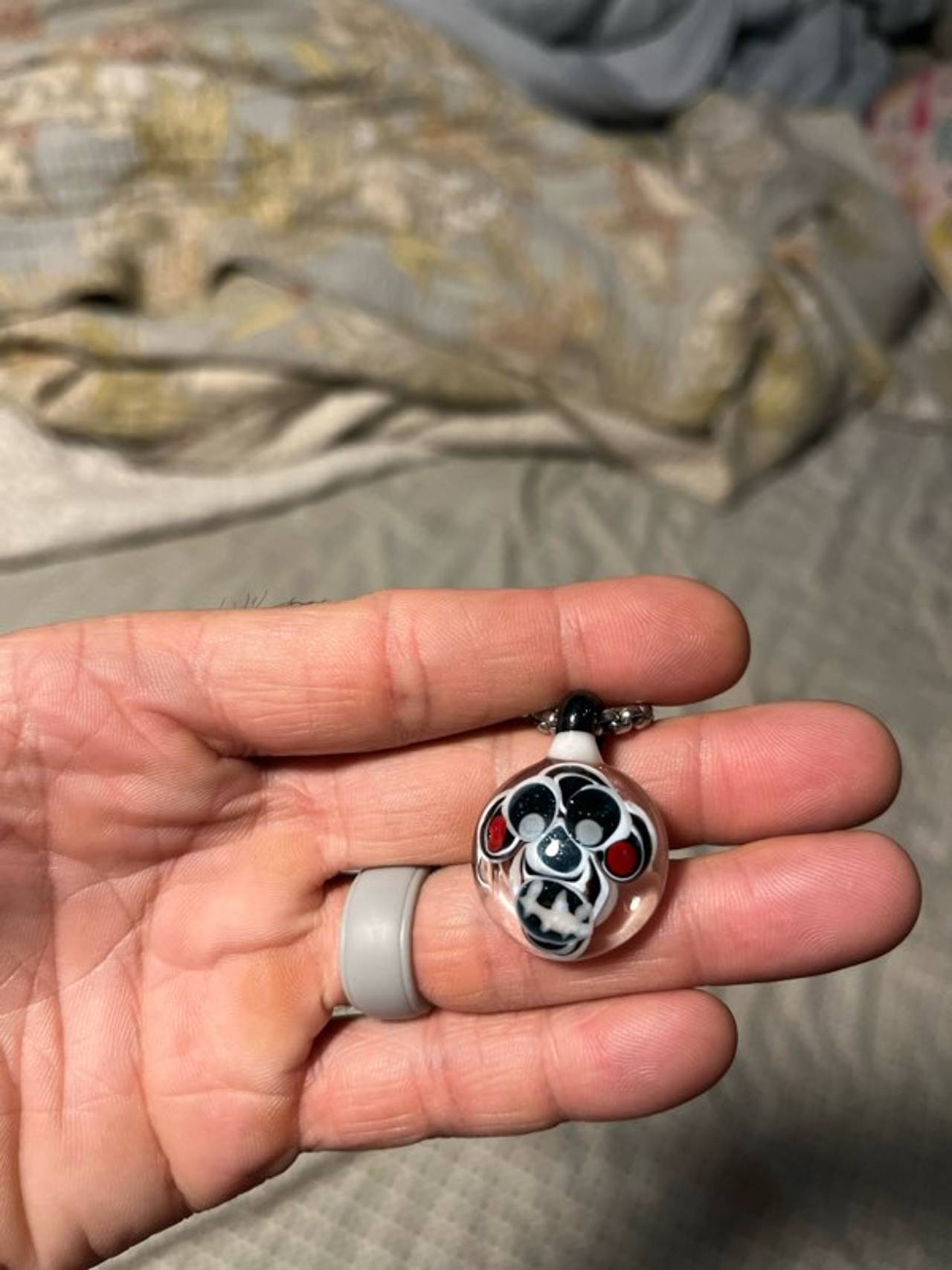 Glass monkey dot stack Pendant 