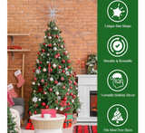 13.8 Inch Silver Christmas Burst Tree Topper Glittered 3D Burst Plastic Tree Top - Image 6