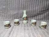 Japanese Asian Dragon Ceramic Sake Set with Cups - Image 1