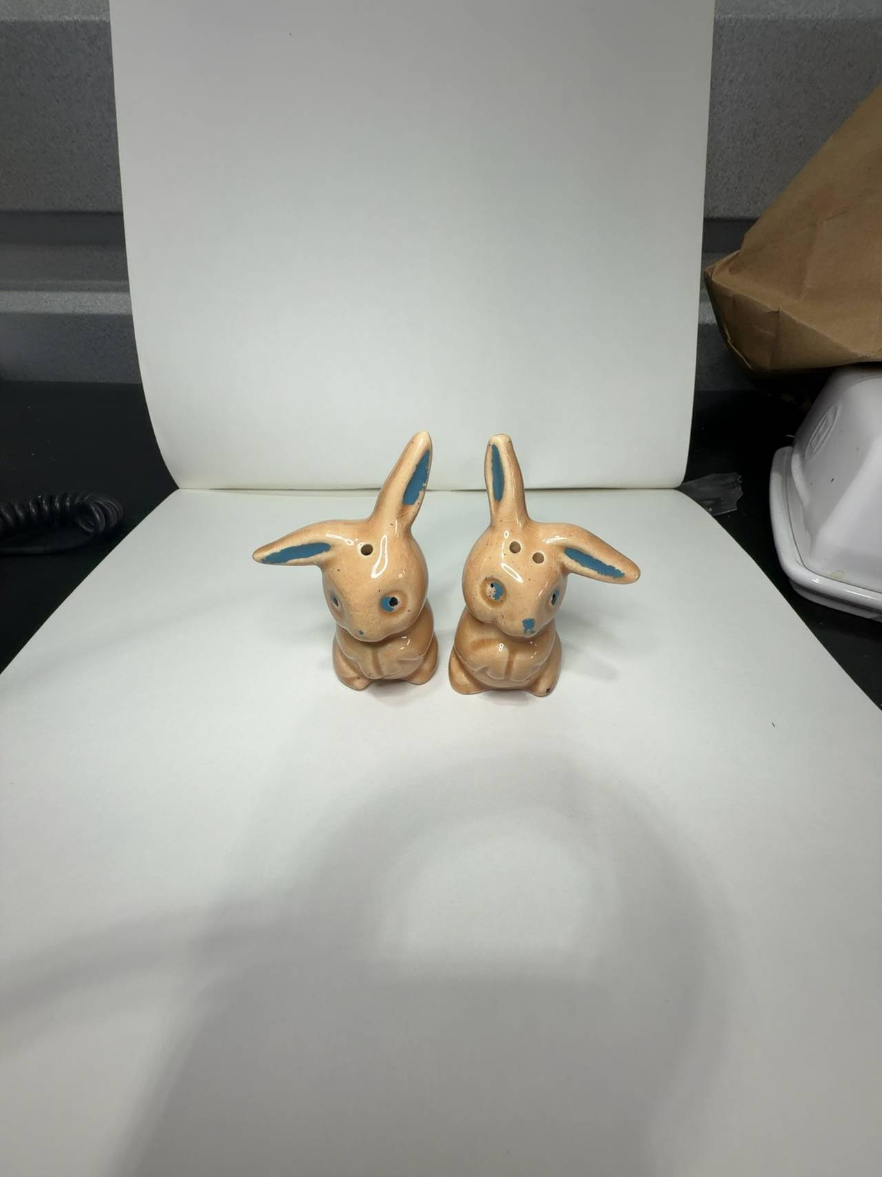 Goebel Vintage Yellow Gold Bunny Salt and Pepper Shaker Set
