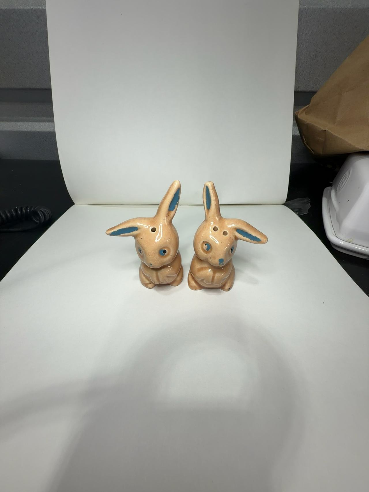 Goebel Vintage Yellow Gold Bunny Salt and Pepper Shaker Set