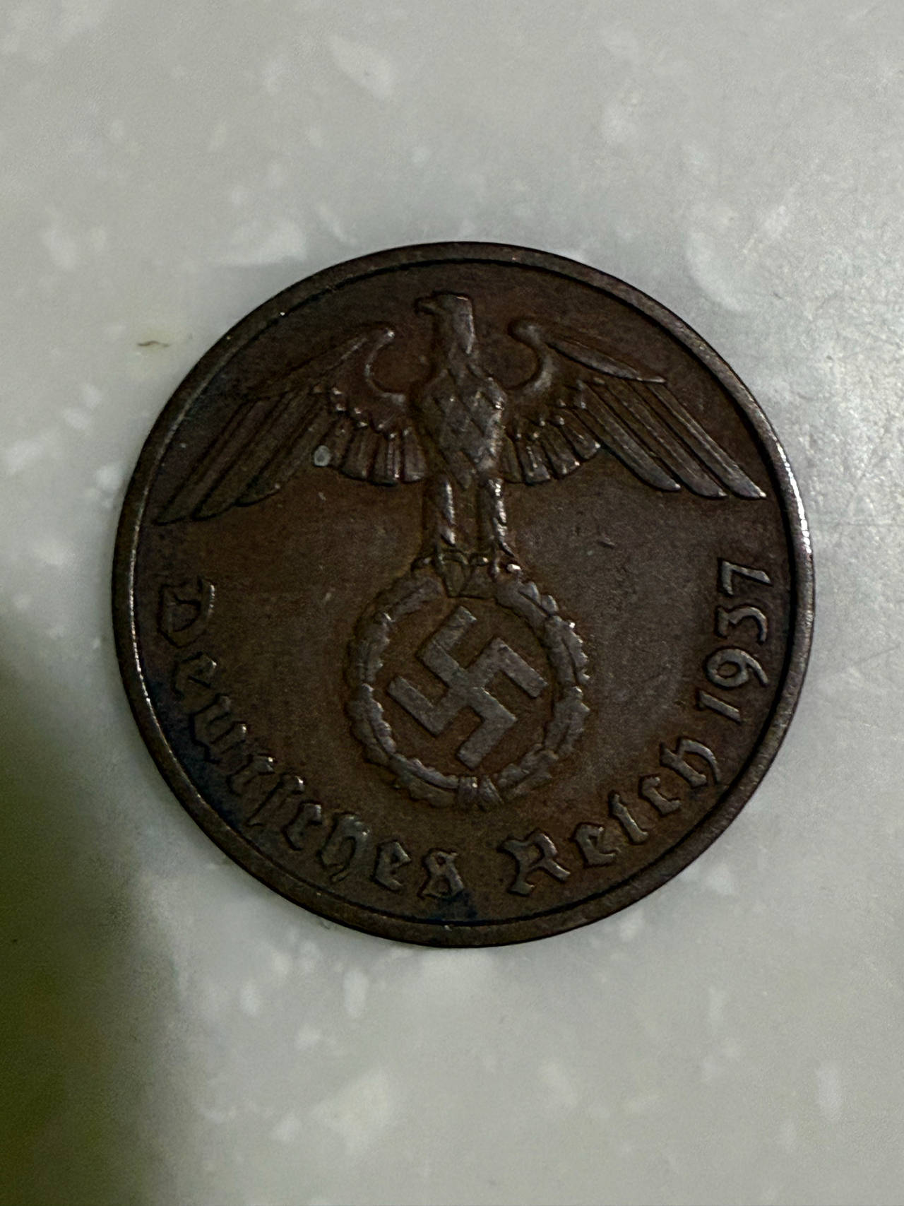 1937 German 2 Reichspfennig Coin E24