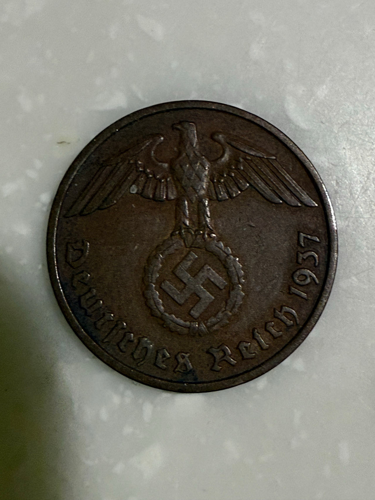 1937 German 2 Reichspfennig Coin E24