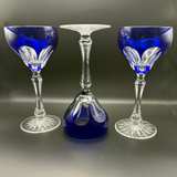 Nachtmann Bamberg Cobalt Blue Cut-to-Clear Wine Glasses - Image 4