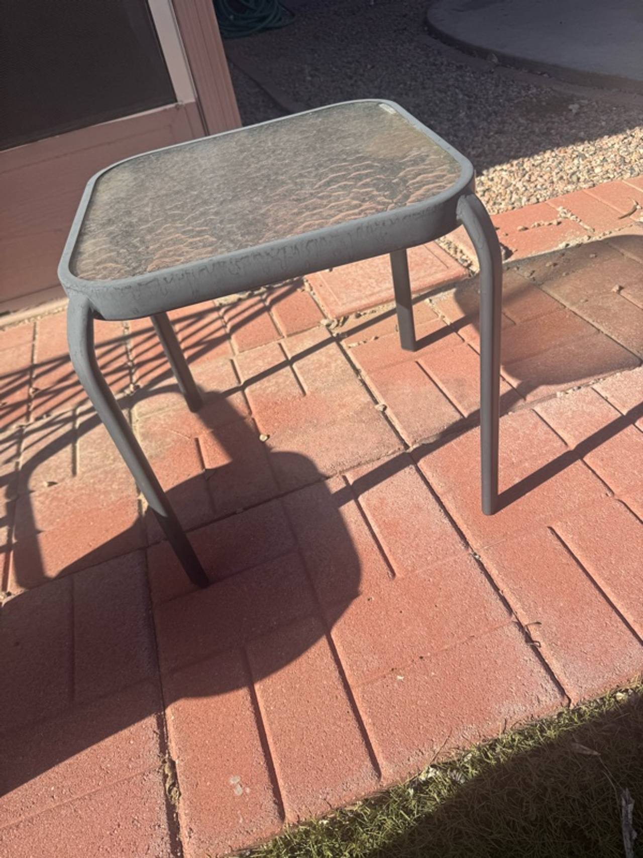 RNSZW Patio Square Glass End Table