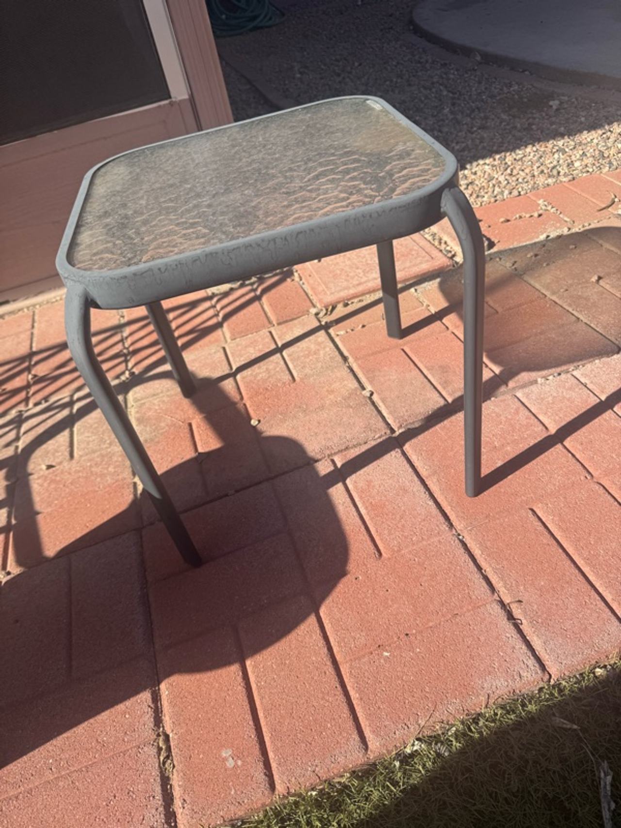 RNSZW Patio Square Glass End Table