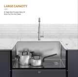 Stainless Steel Undermount Single Bowl Kitchen Sink with Grid and Strainer - Image 2