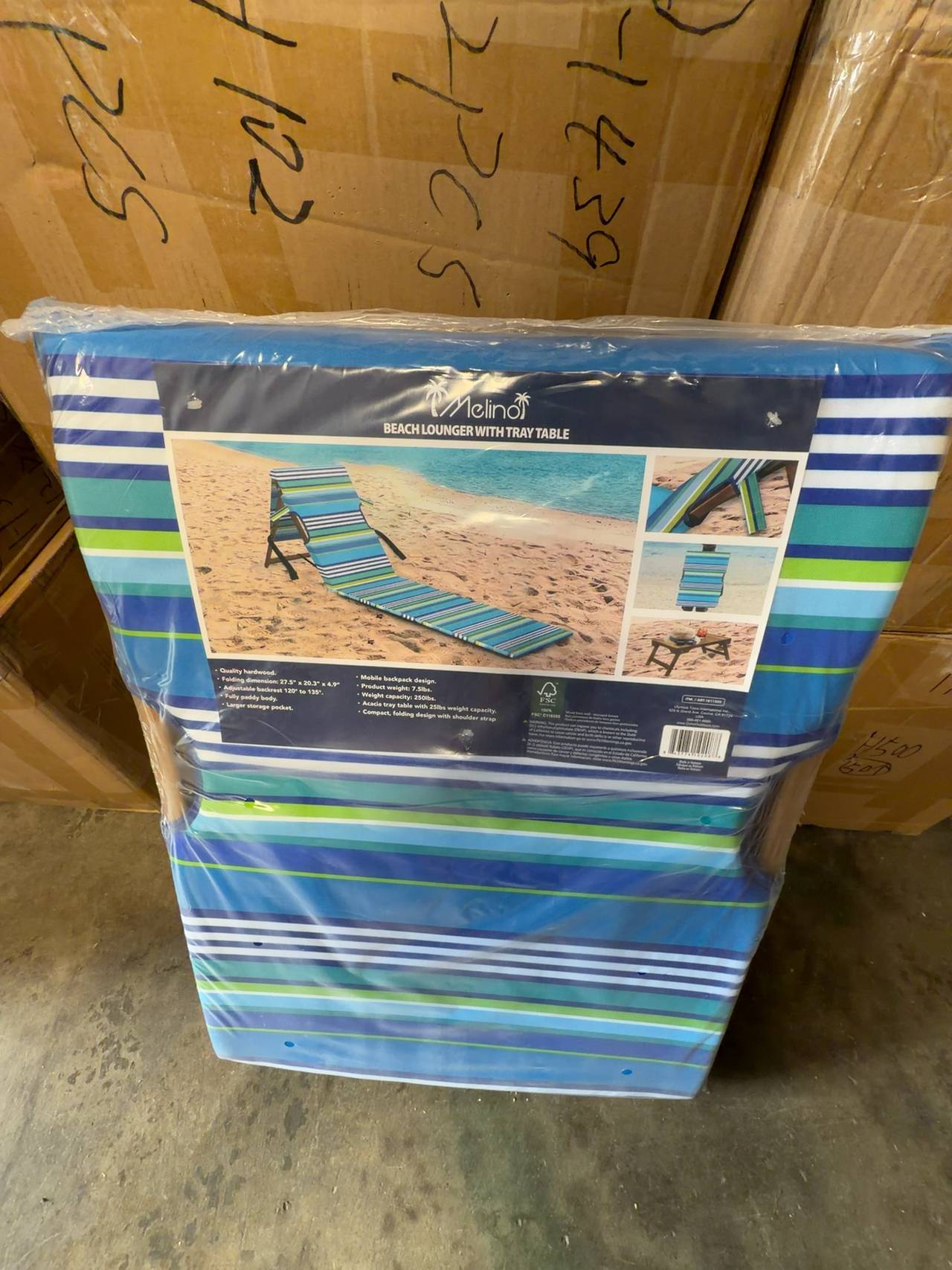 Melino Beach Lounger with Tray Table