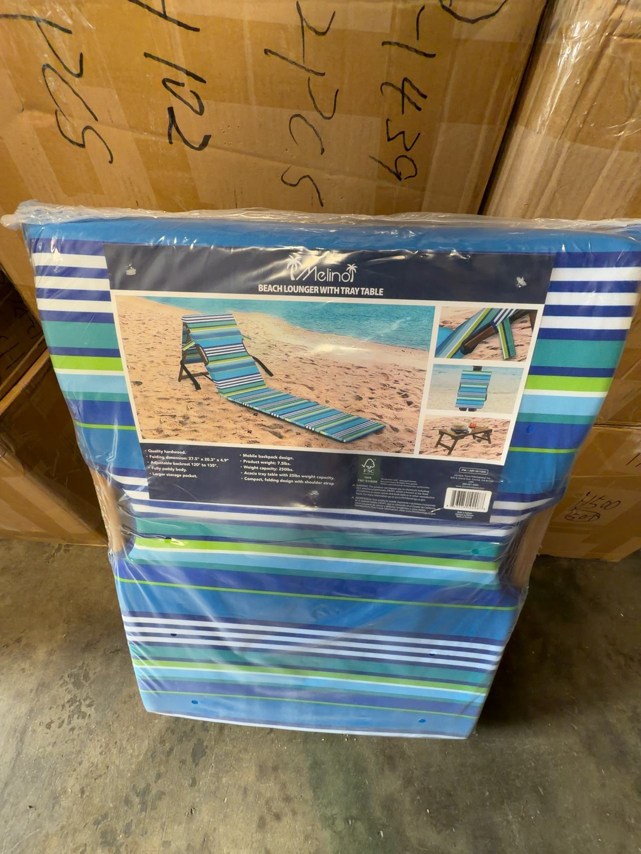 Melino Beach Lounger with Tray Table