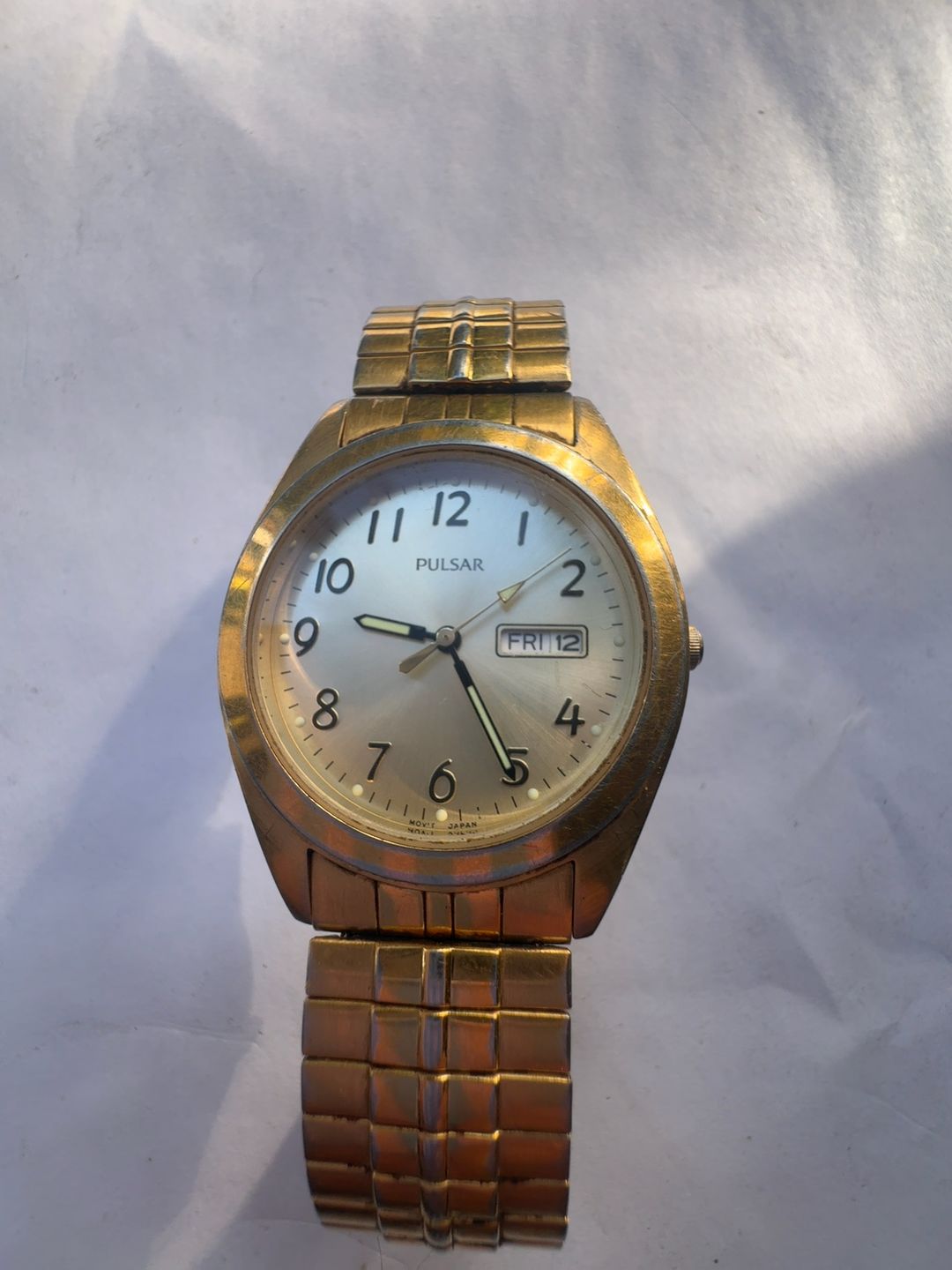 Pulsar Men's Gold Tone Stainless Steel Day Date Quartz Watch