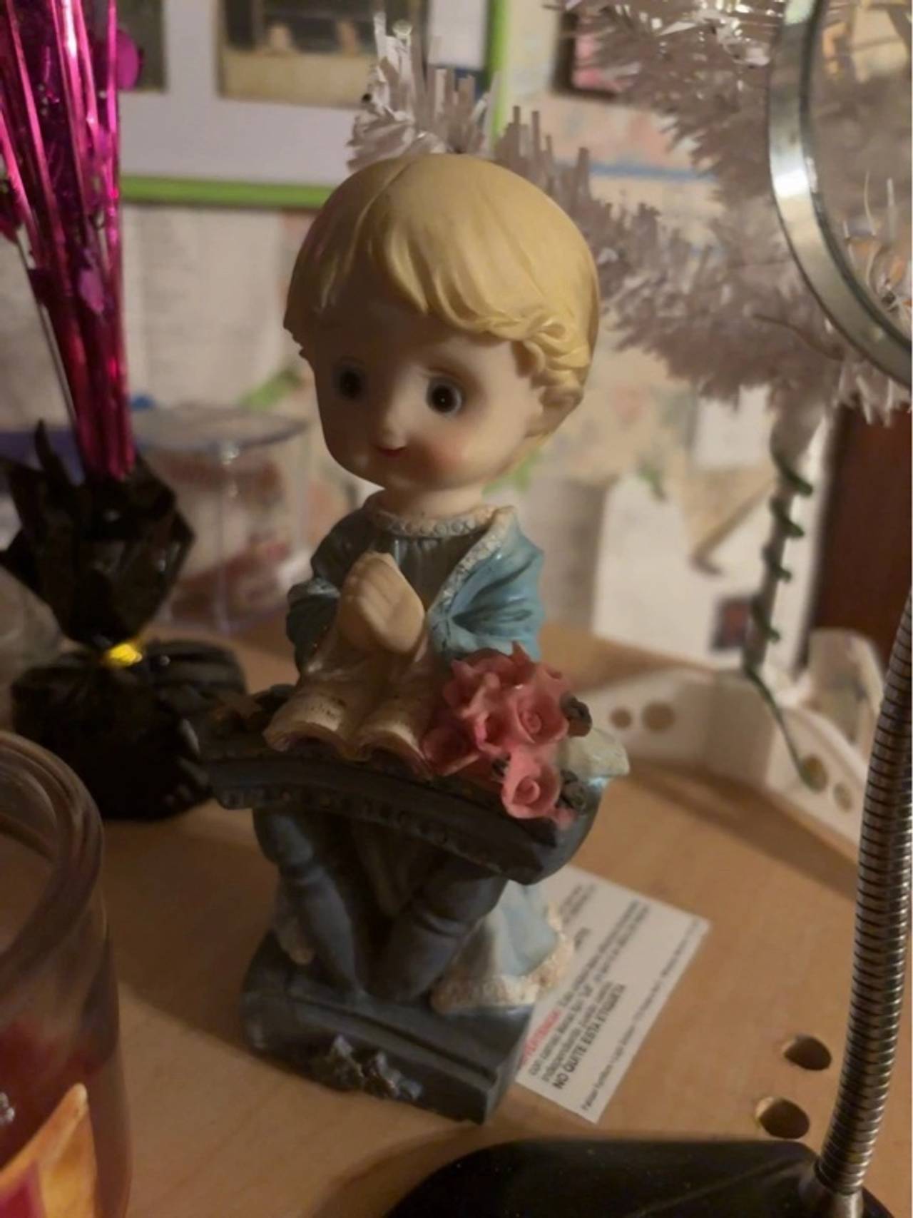 Homco Vintage Praying Boy Figurine 4.25" Handpainted
