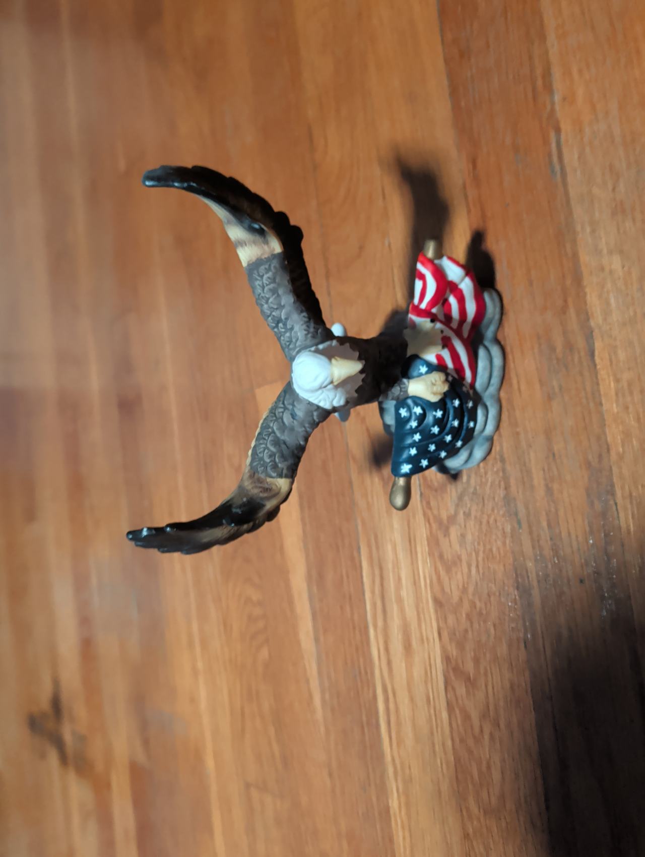 Patriotic Bald Eagle with American Flag Figurine