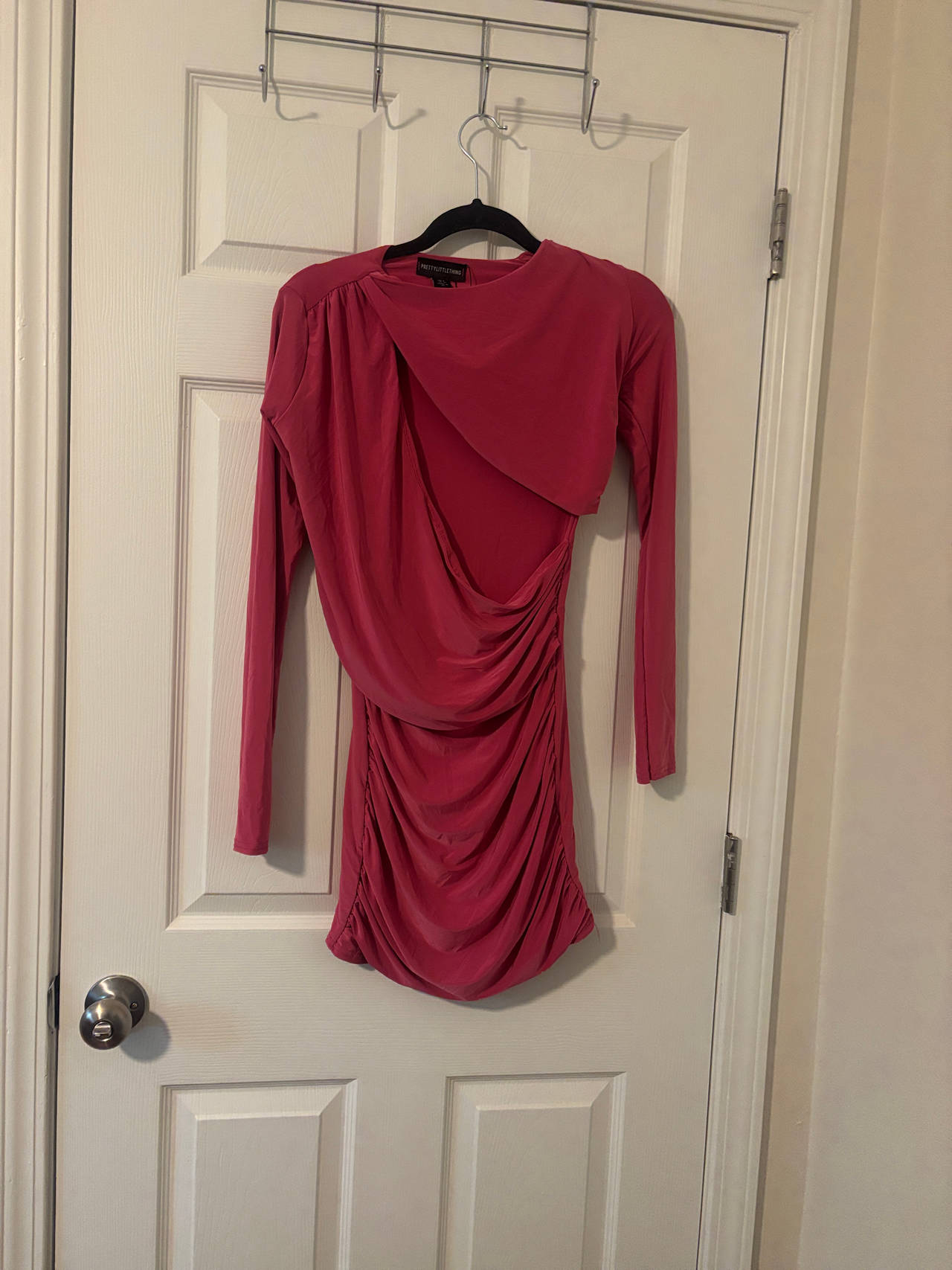 Long Sleeve Draped Mini Dress