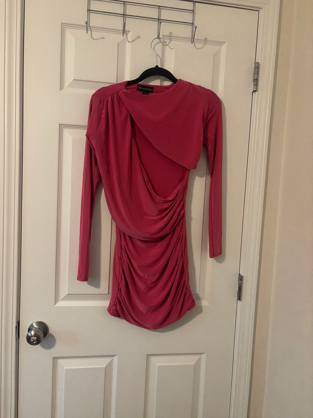 Long Sleeve Draped Mini Dress