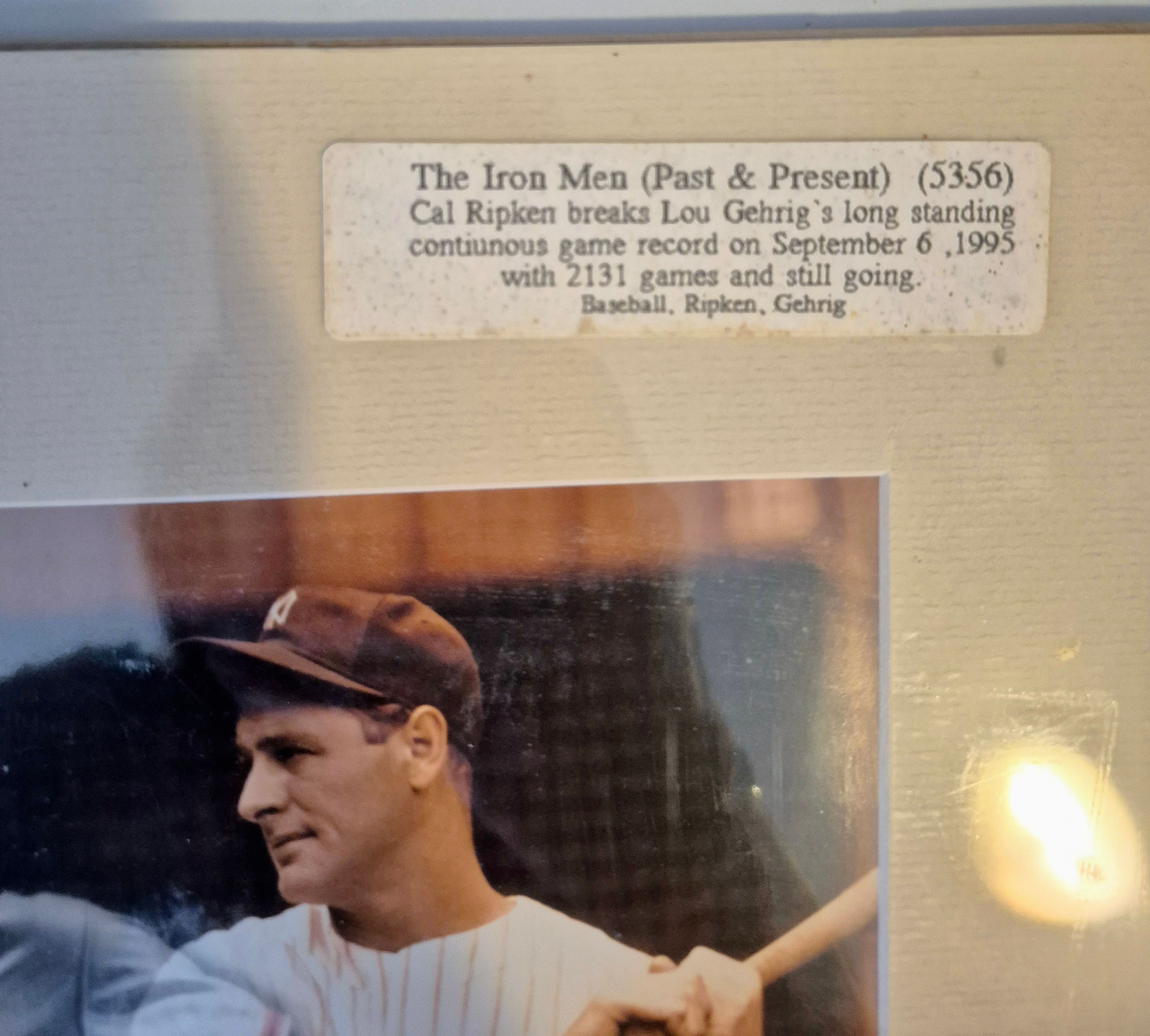 Cal Ripken Jr. & Lou Gehrig "Iron Men" Photo File 11x14 Matted Photo