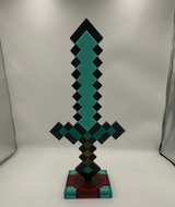 Minecraft Diamond Sword Light with Display Stand - Image 1