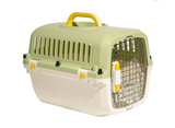 Travel Pet Kennel NEW 20" Plastic with Clip On Bowl Green - Image 3