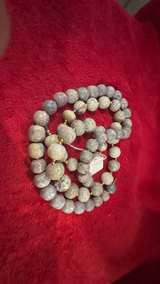 Natural Stone Beaded Necklace with Gold-Tone Spacers - Image 2