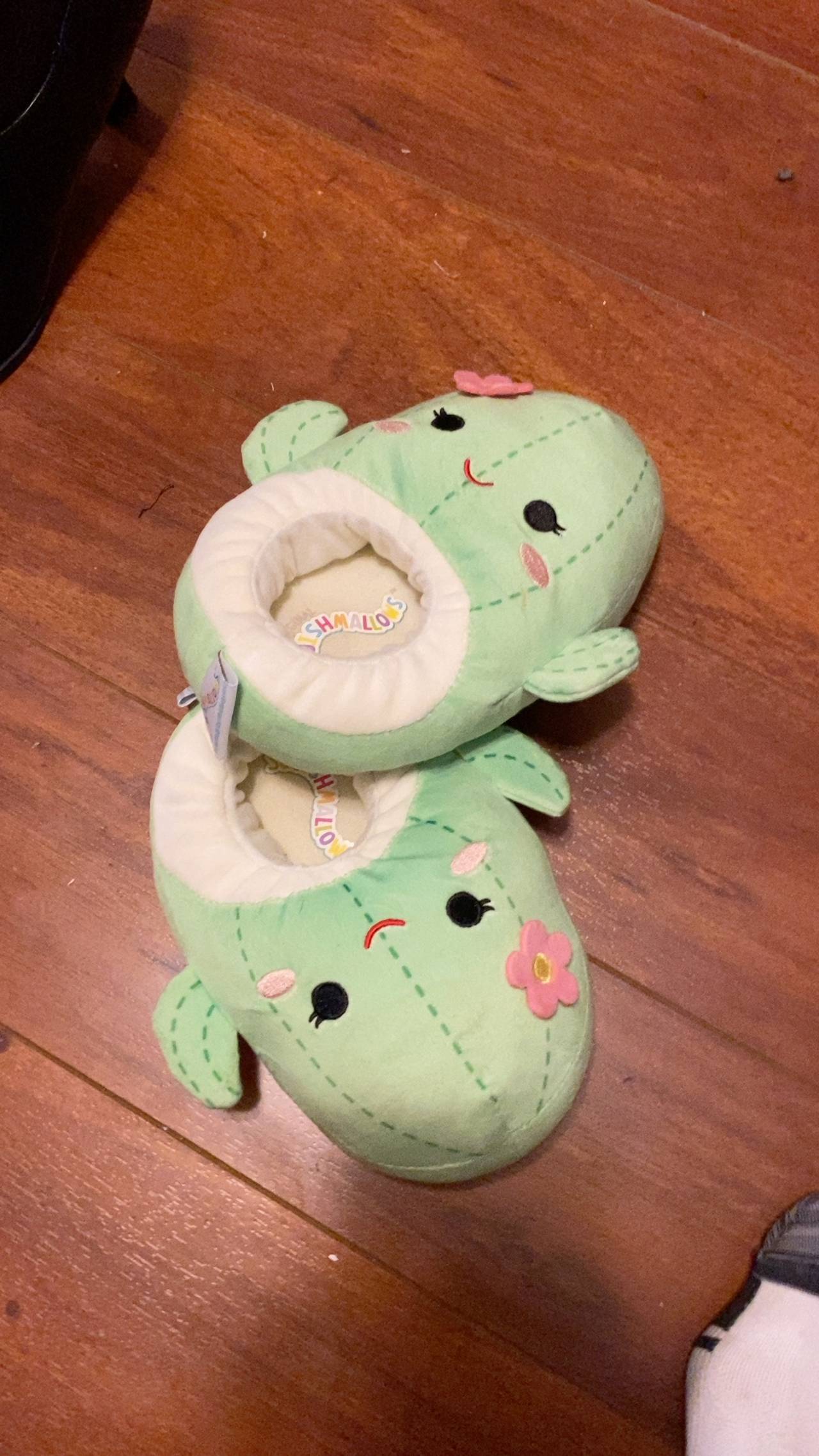 Squishmallows Maritza the Cactus Green Plush Slippers