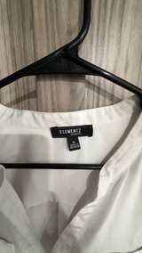 Elementz White Roll-Tab Sleeve Button Down Blouse XL - Image 2