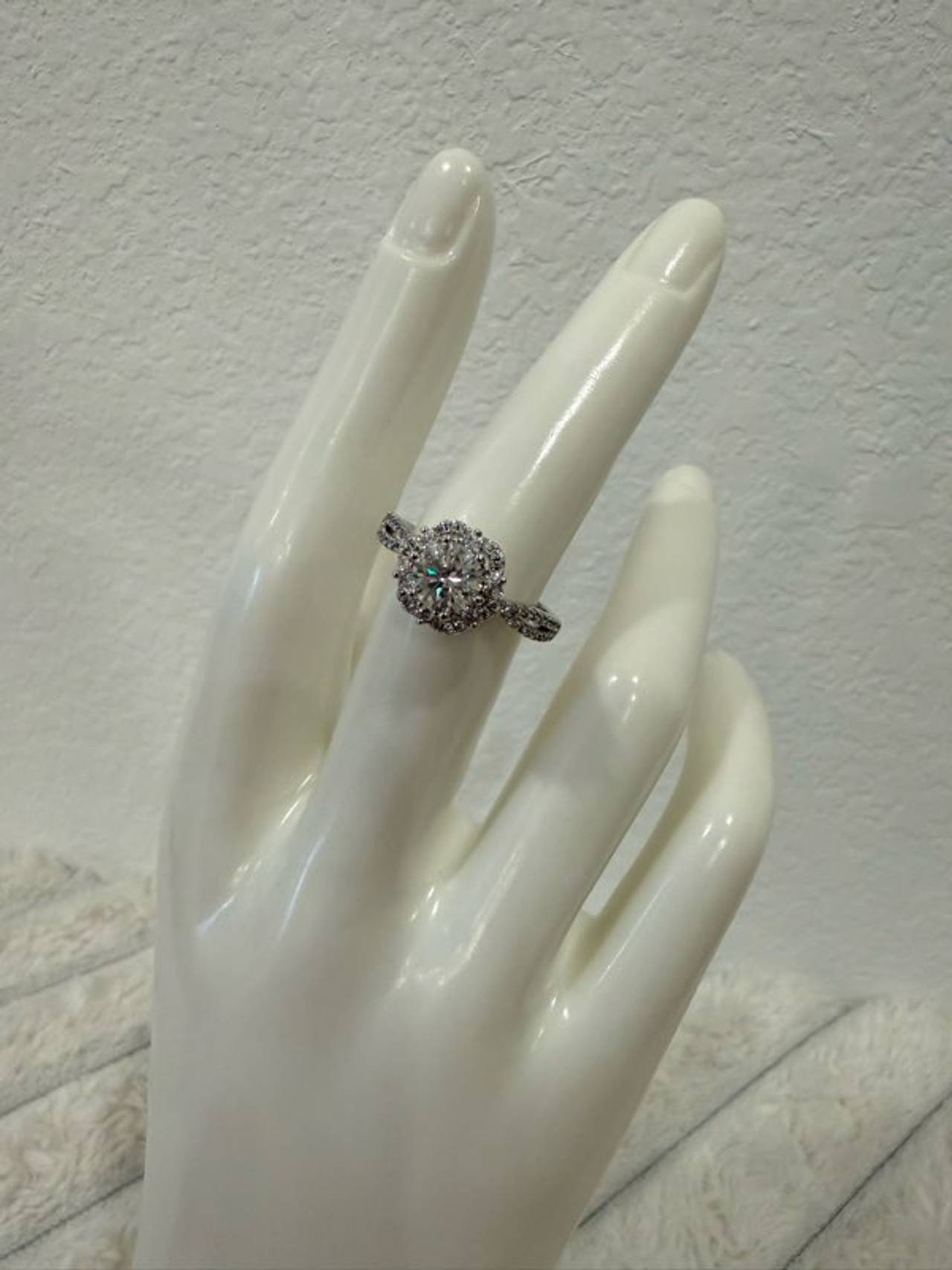 Moissanite 6.5mm Round Ring 1.0 CTW Adjustable Size