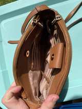 Anne Klein Brown Crossbody Bag Faux Leather Zip Top Small Purse - Image 7