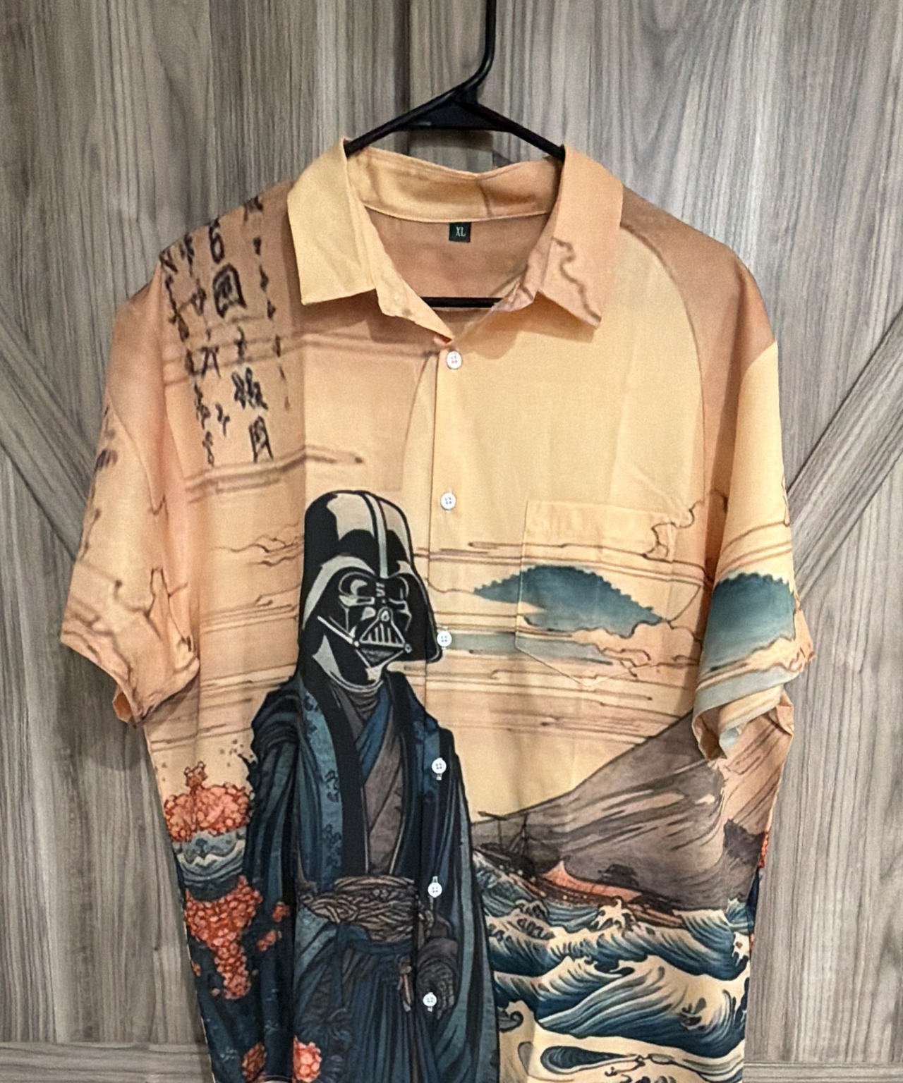 Darth Vader Ukiyo-e Style Button Down Shirt Size XL fits more like L/XL