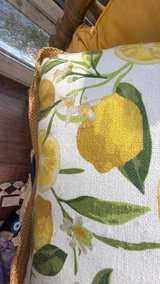 Lemon Print Decorative Throw Pillow with Jute Trim - Image 6