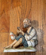Vintage Chinese Porcelain Wise Man Figurine with Gourd - Image 1
