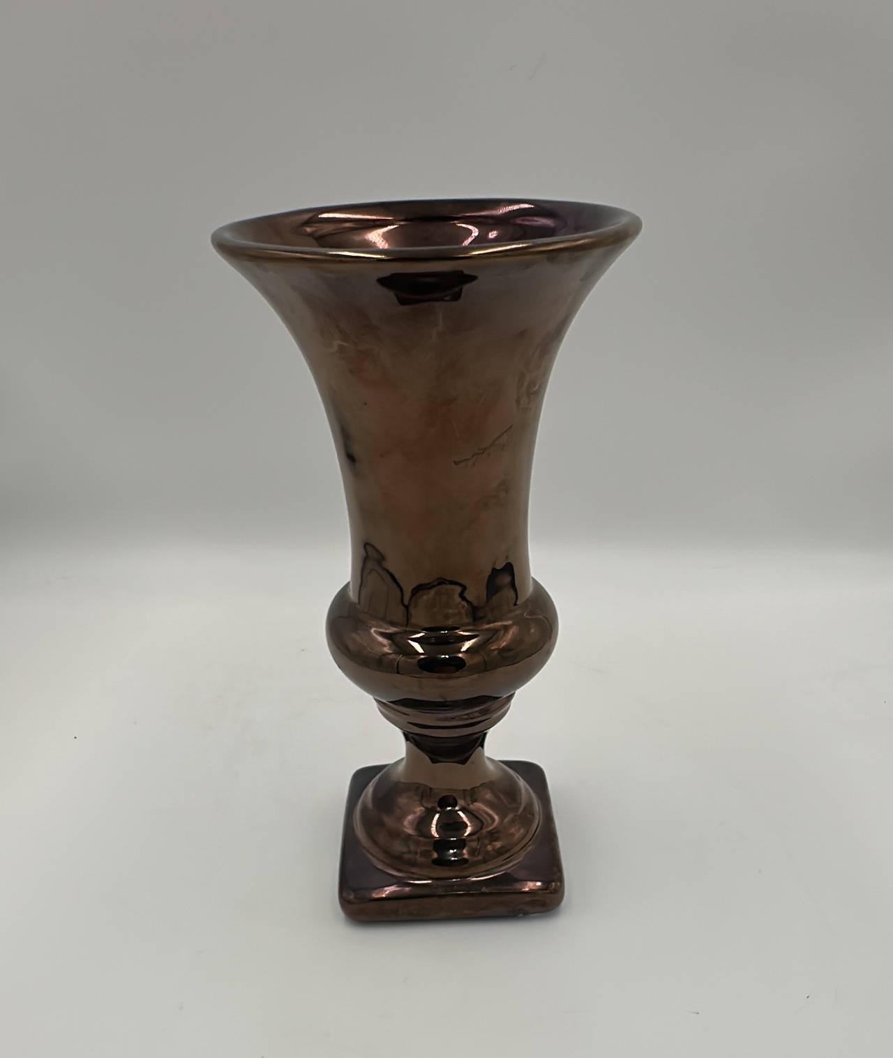 Metallic Bronze Ceramic Trumpet Vase