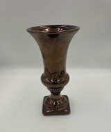 Metallic Bronze Ceramic Trumpet Vase - Image 1